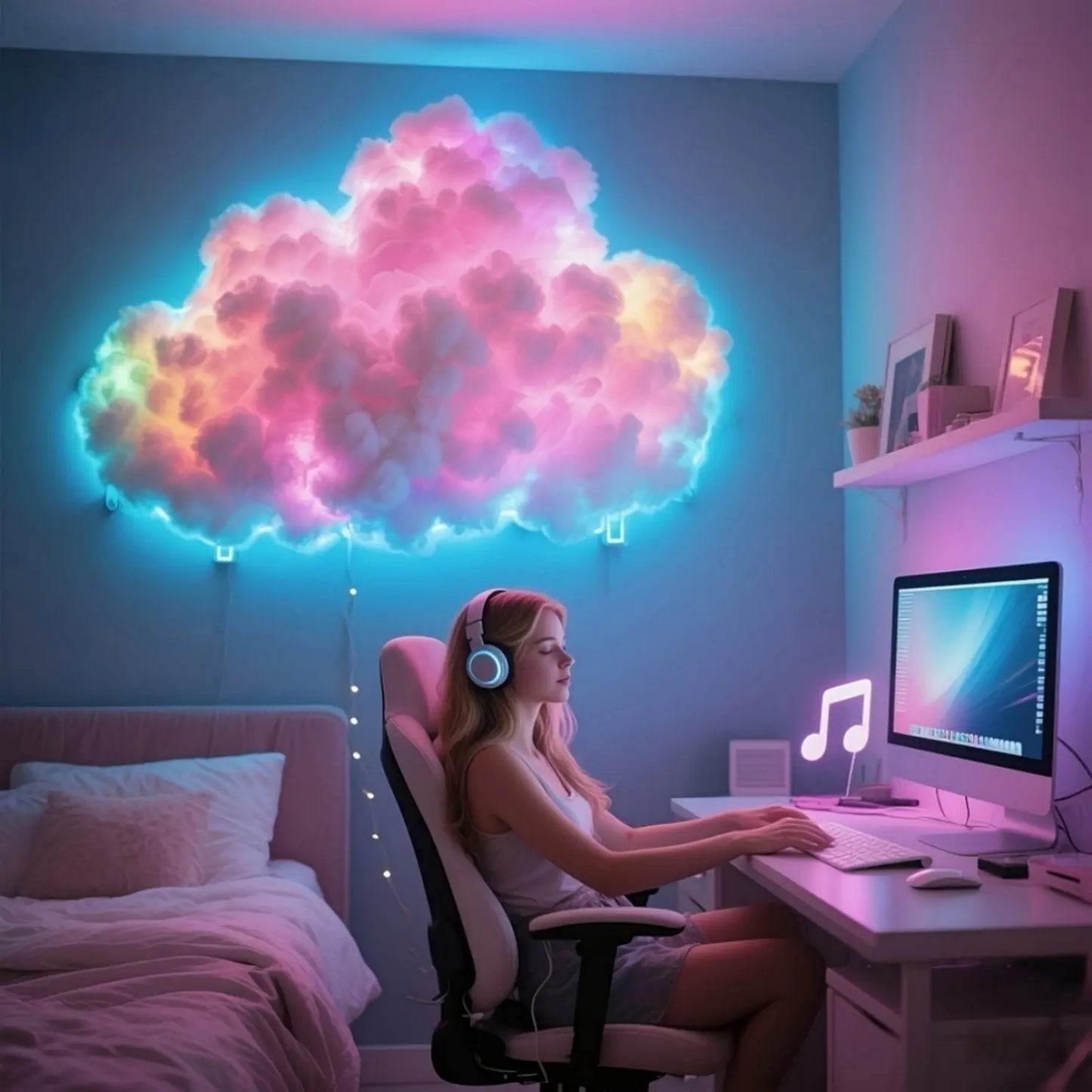 Thunder Cloud LED Light with Music Sync