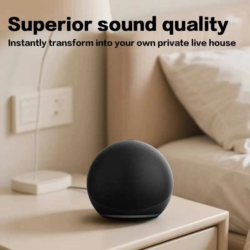 2026 Compact Mini Spherical Bluetooth Portable Waterproof Speaker - Usb-Powered Wireless Bass Sound System with RGB Light, Card Connection for Outdoor Camping & Hiking, Summervibes