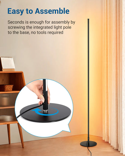 2-Pack 57.5" Minimalist LED Corner Floor Lamp