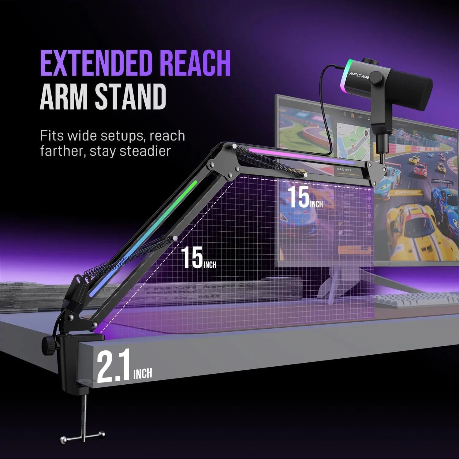 FIFINE BM38 RGB Microphone Boom Arm