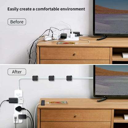 Magnetic Cable Organizer Set, 6 Pieces per Box Efficient Cable Management for Home, Office, Car, Desk and Nightstand