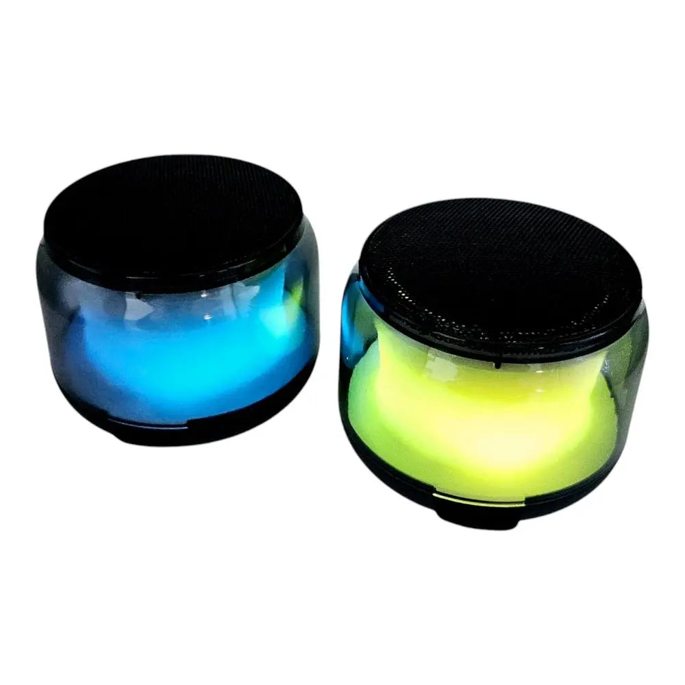 Molaisem 2-Piece Palm Size TWS Bluetooth 5.0 Speakers - Audio, Card-Supported, Rechargeable Battery-Powered Portable Wireless Stereo with Charging Function