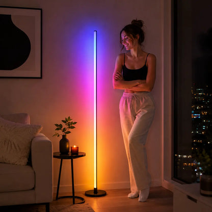 Smart RGB Floor Lamp with 16M Colors & Music Sync – App/Remote Controlled LED