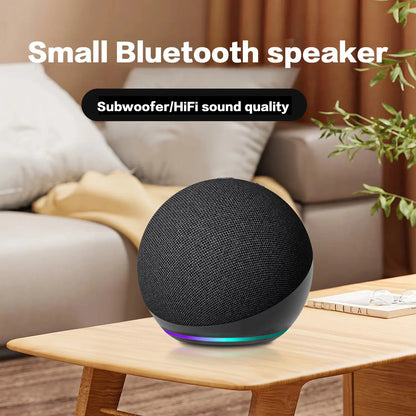 2026 Compact Mini Spherical Bluetooth Portable Waterproof Speaker - Usb-Powered Wireless Bass Sound System with RGB Light, Card Connection for Outdoor Camping & Hiking, Summervibes