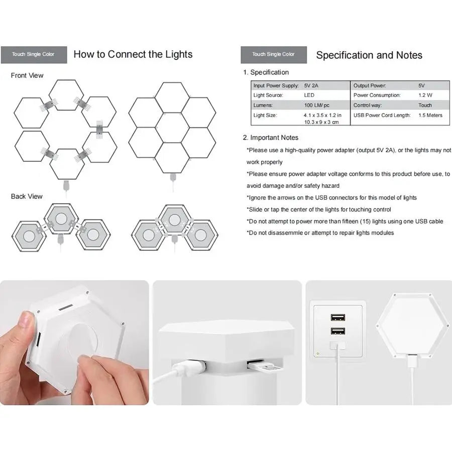 Hexagonal Design Wall Mounted LED Light