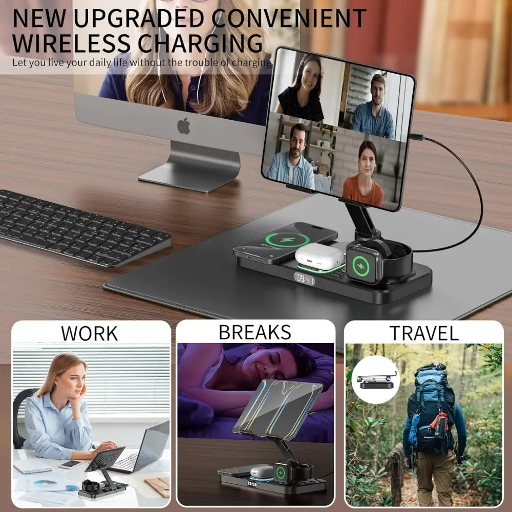 Wireless Charger 6 in 1 Wireless Charging Station for Multiple Devices