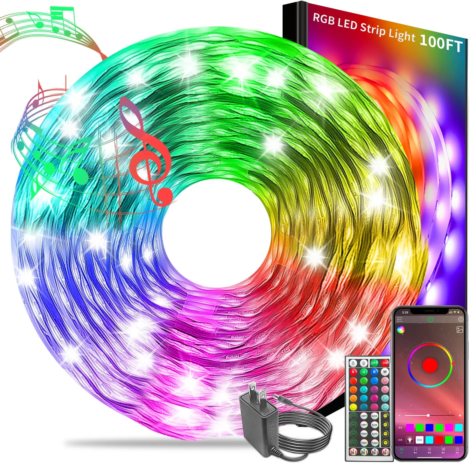 300FT (3 X 100FT) Smart RGB Led Strip Lights