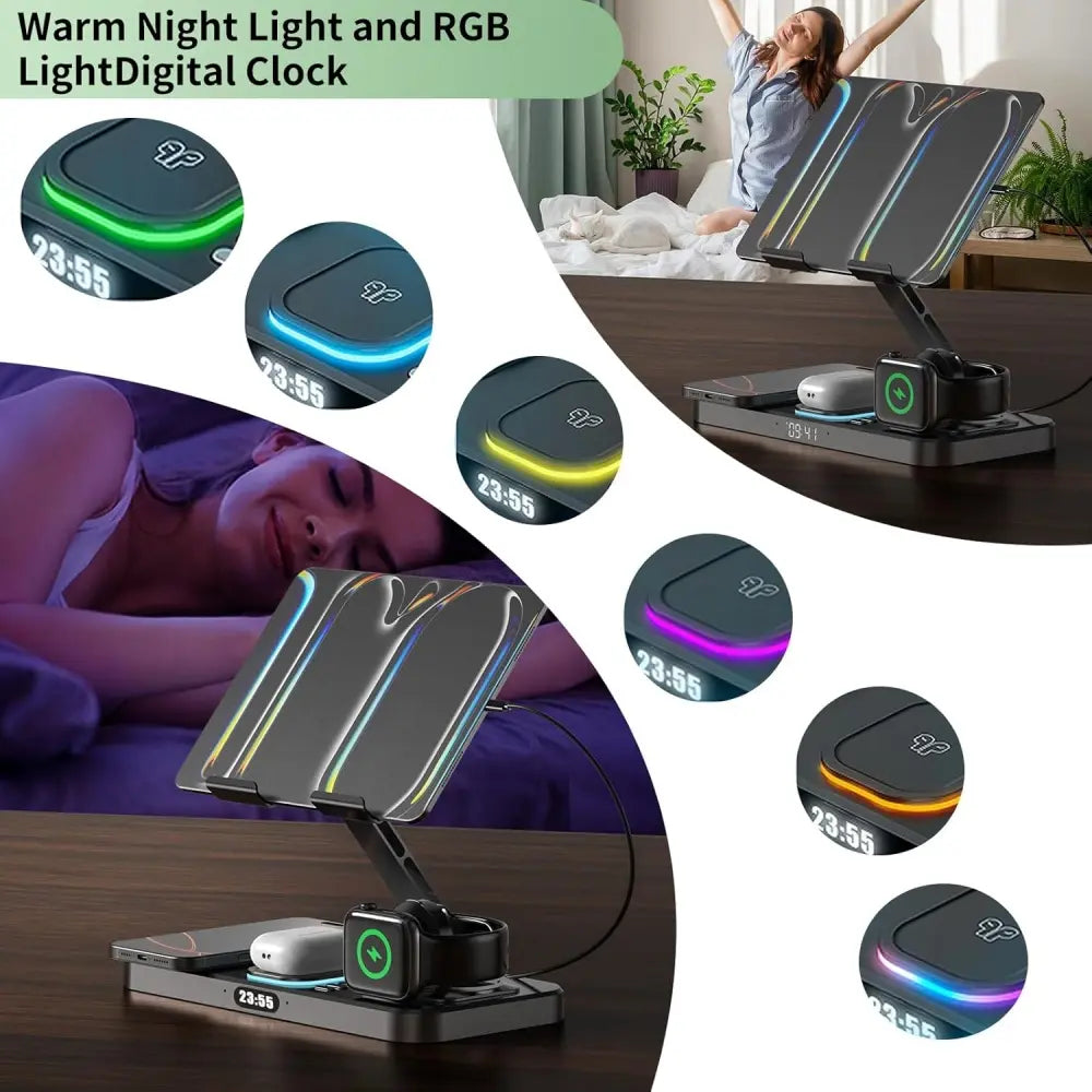 Wireless Charger 6 in 1 Wireless Charging Station for Multiple Devices
