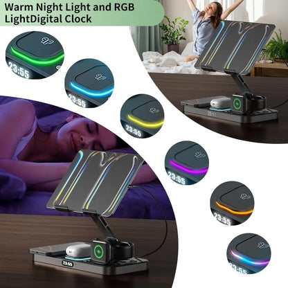 Wireless Charger 6 in 1 Wireless Charging Station for Multiple Devices