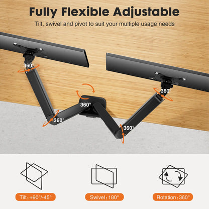 Monitor Stand - Adjustable Desk Mount Arm for 15-27 Inch Monitors
