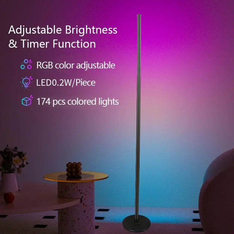 Smart RGB Floor Lamp with 16M Colors & Music Sync – App/Remote Controlled LED