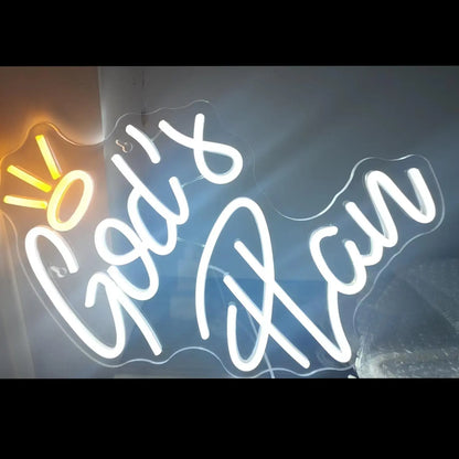 "God'S Plan" Neon Sign, Crown Shaped Design LED Neon Light