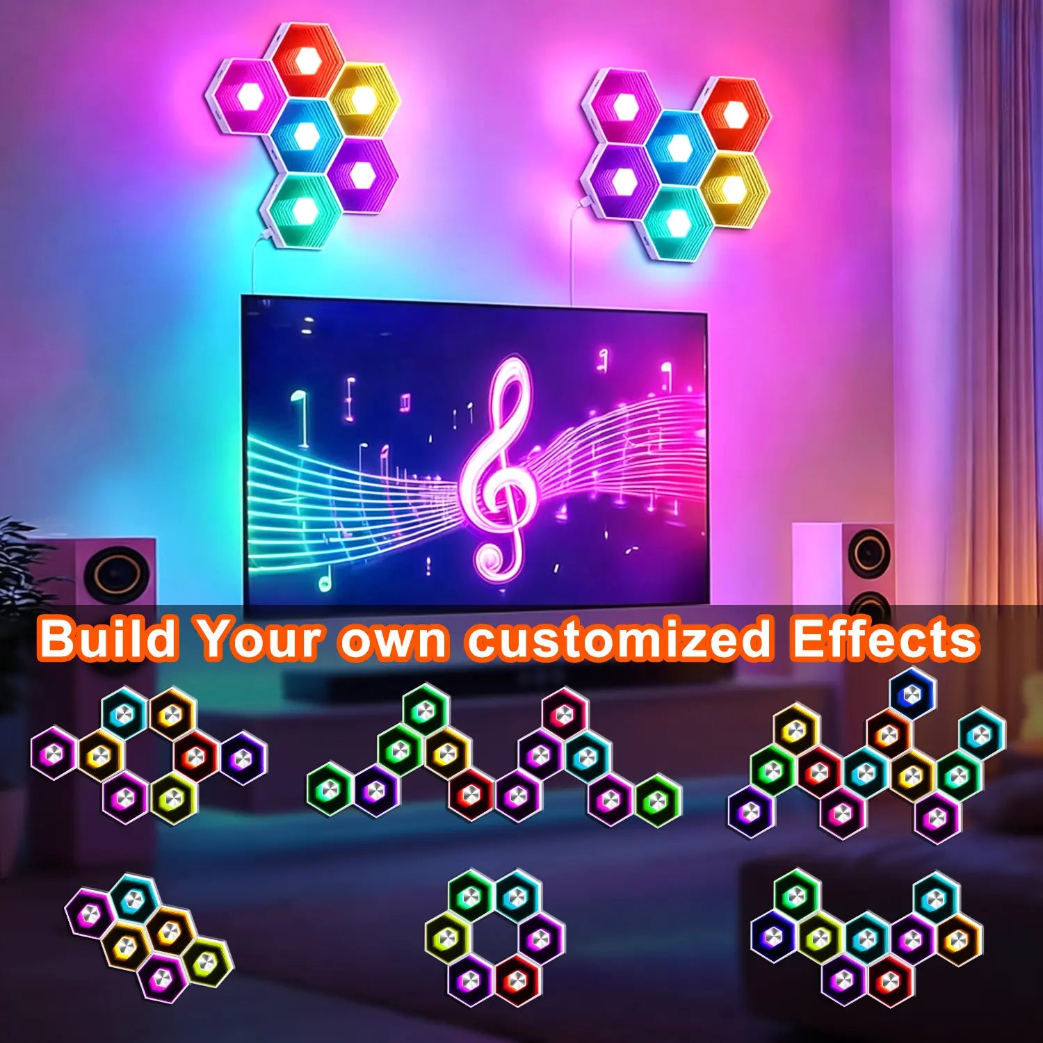 Yocrostar Hexagon LED Wall Lights - Smart app