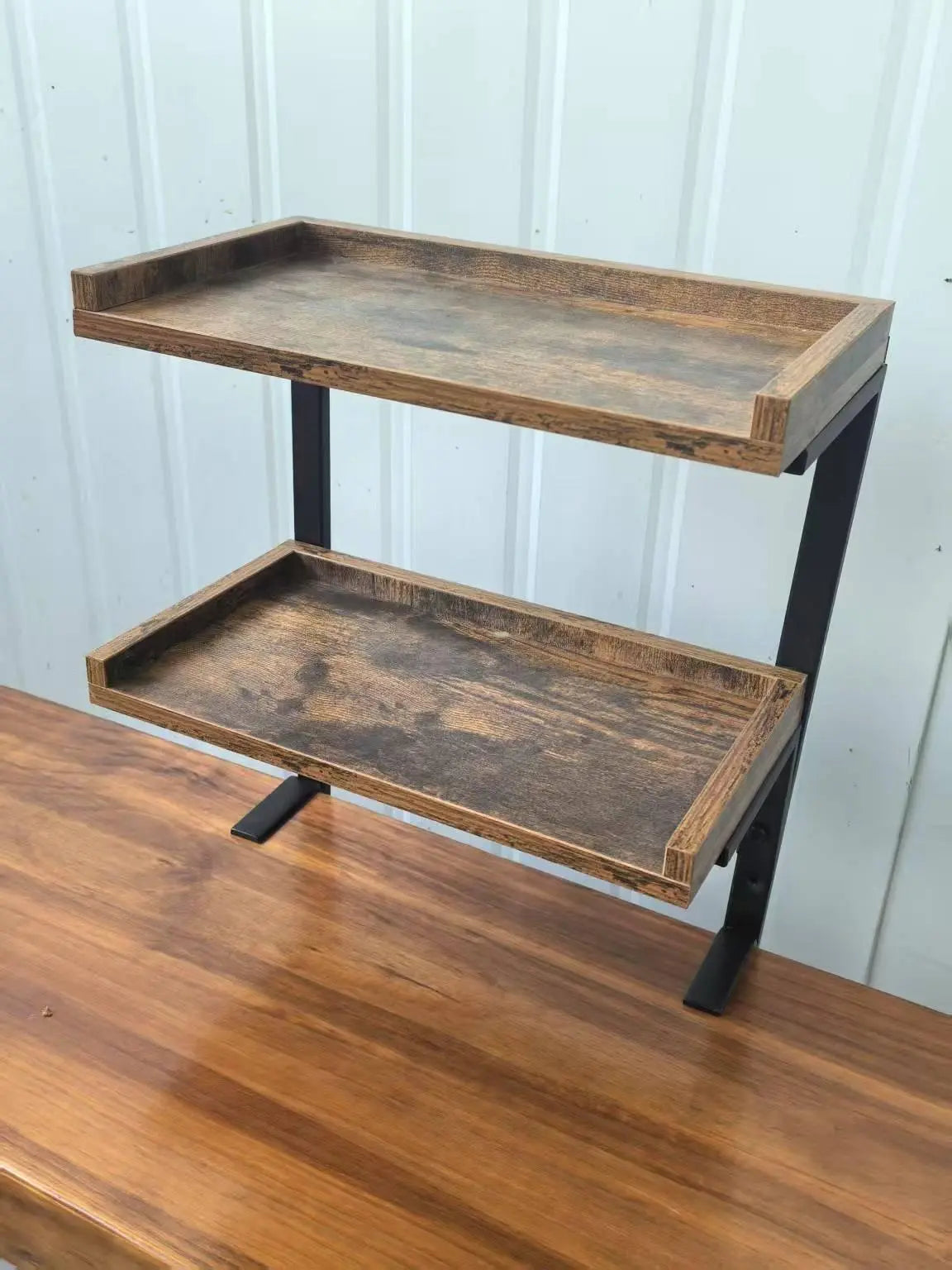 2-Tier Desk Organizer,Wood Shelves forGaming Accessories