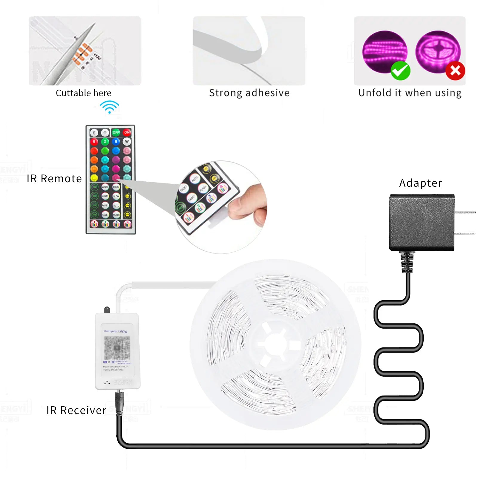 300FT (3 X 100FT) Smart RGB Led Strip Lights