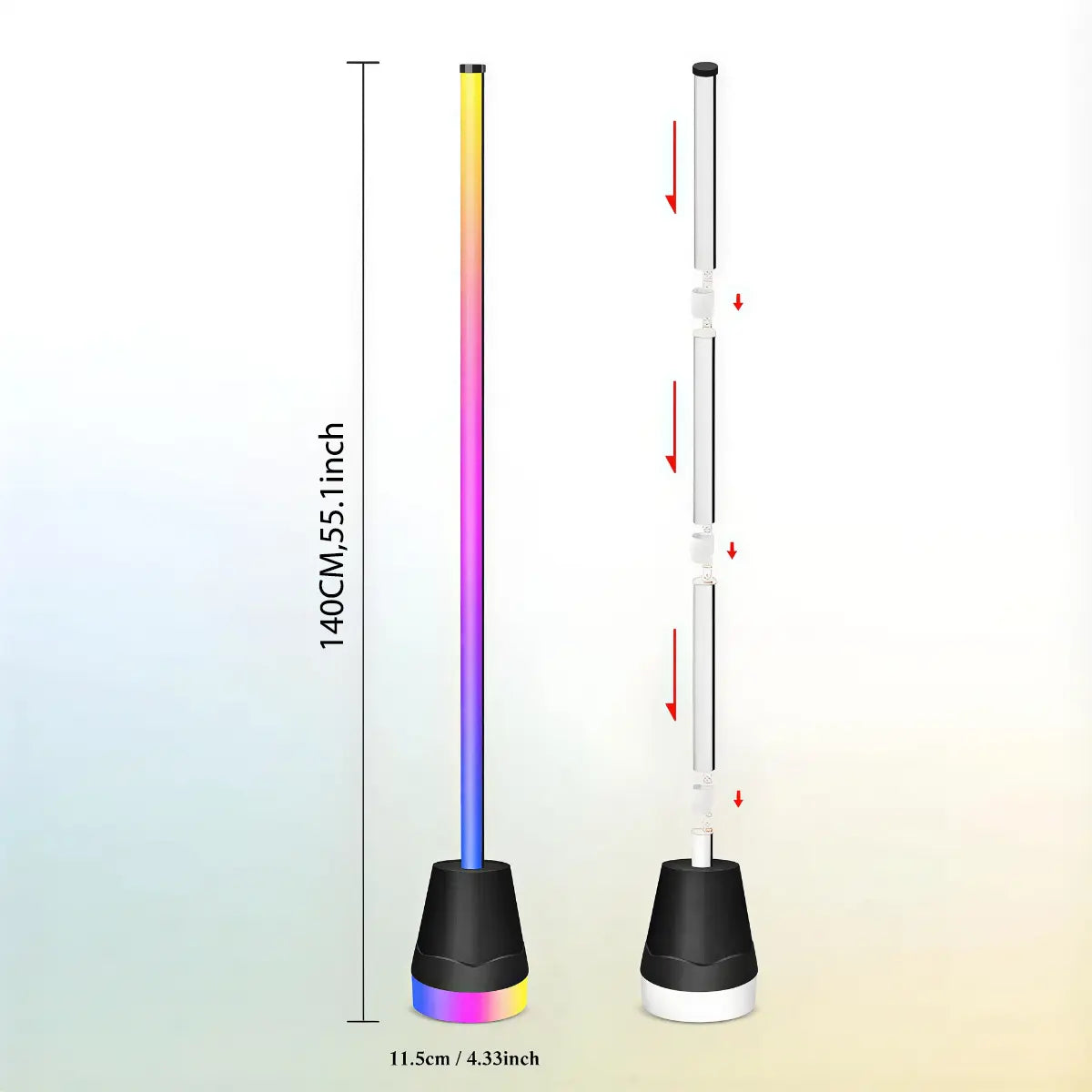 Smart RGB LED Corner Floor Lamp,172 Leds Bright Standing Lamps for Living Room with APP and Remote