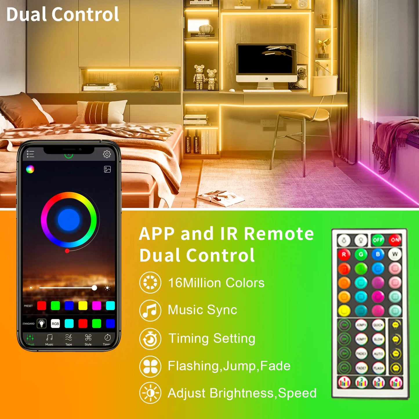 300FT (3 X 100FT) Smart RGB Led Strip Lights