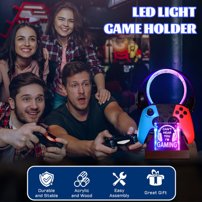 LED Gaming Headphone Stand with Controller Holder