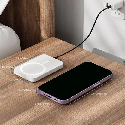 [Dealsforyoudays]5000Mah Magnetic Power Bank for Iphone 12–17 Series, Works Best with Magsafe Case or No Case, Portable Wireless Charger Summerwins