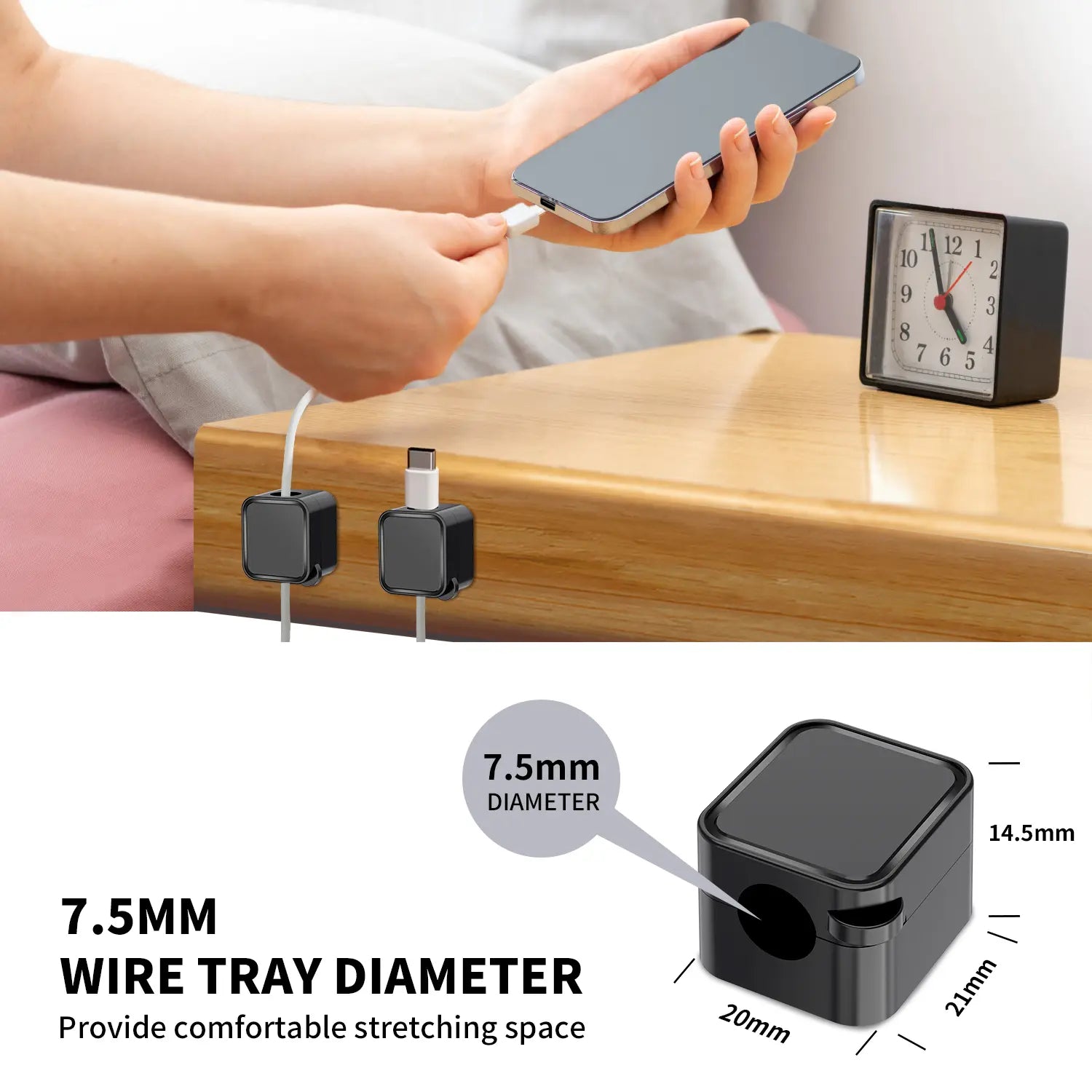 Magnetic Cable Organizer Set, 6 Pieces per Box Efficient Cable Management for Home, Office, Car, Desk and Nightstand
