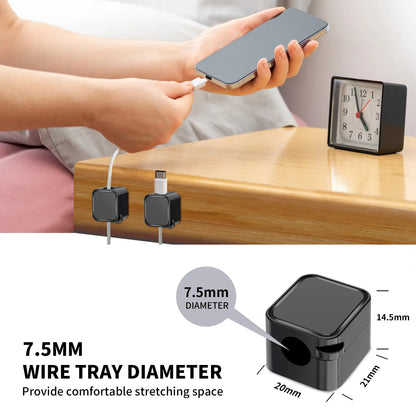 Magnetic Cable Organizer Set, 6 Pieces per Box Efficient Cable Management for Home, Office, Car, Desk and Nightstand