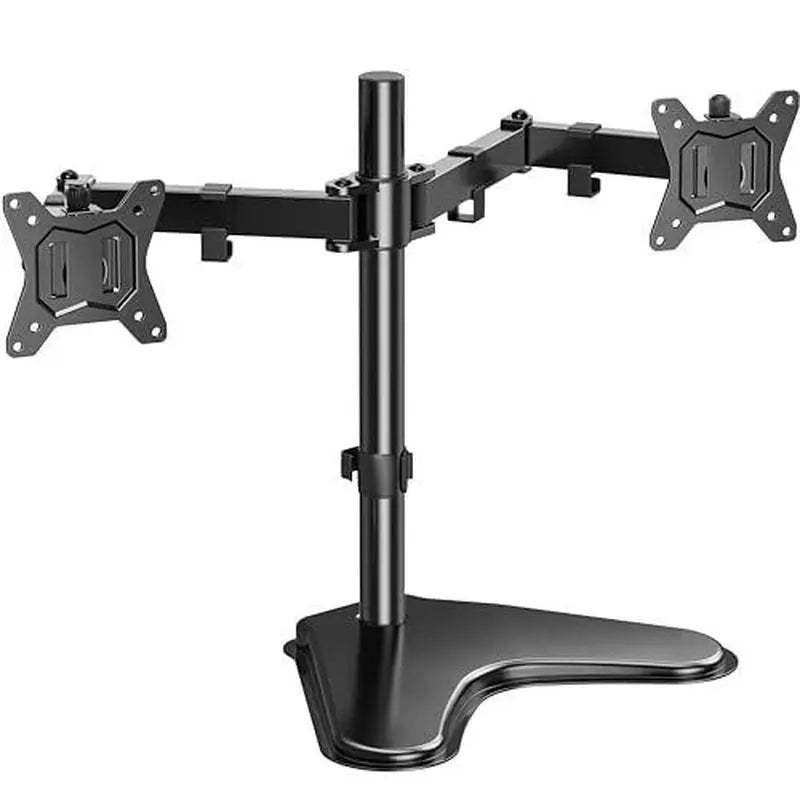 Dual Monitor Stand, Free-Standing Fully Adjustable Dual Monitor Mount Black