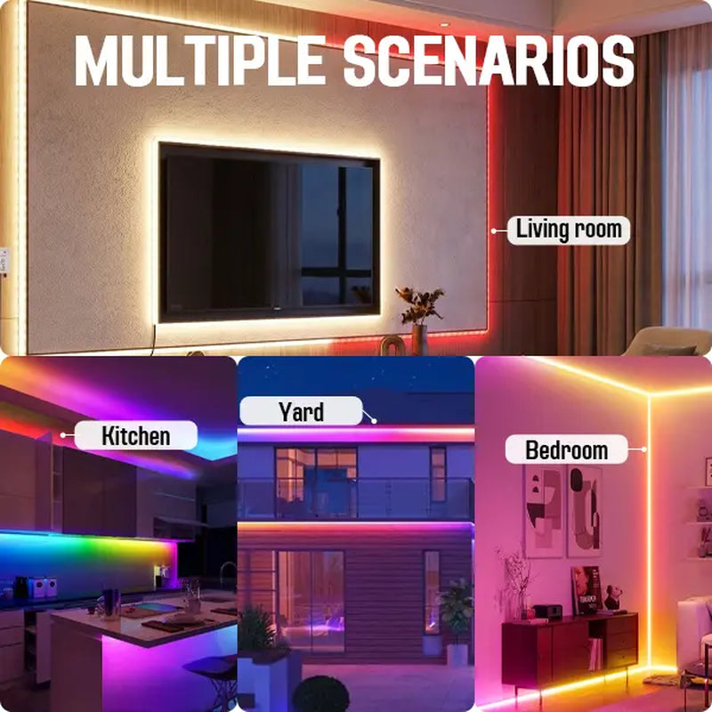 100Ft LED Strip Lights, Bluetooth Smart App