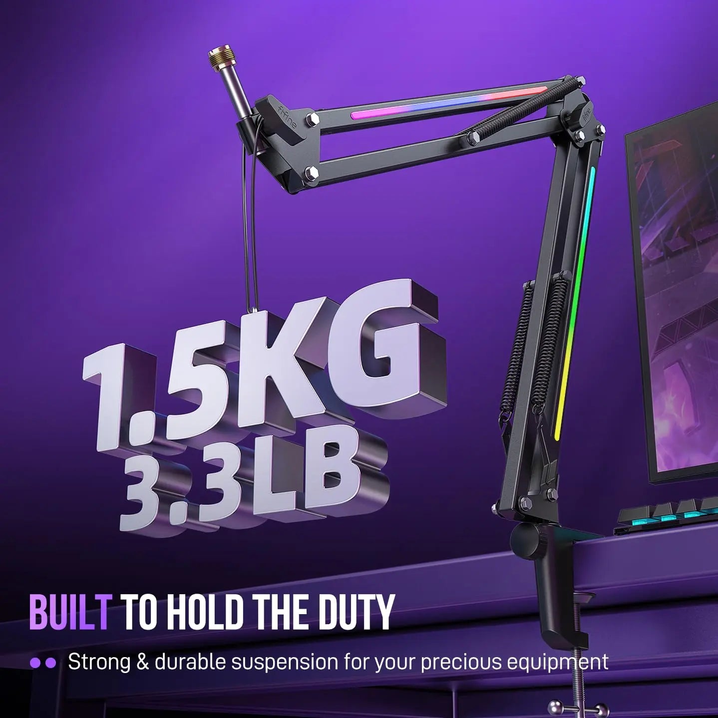 FIFINE BM38 RGB Microphone Boom Arm