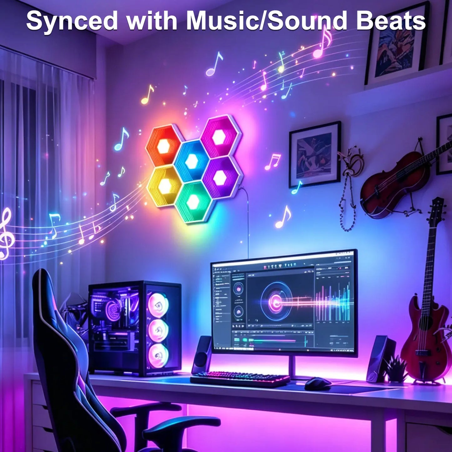 Yocrostar Hexagon LED Wall Lights - Smart app