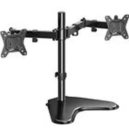Dual Monitor Stand, Free-Standing Fully Adjustable Dual Monitor Mount Black