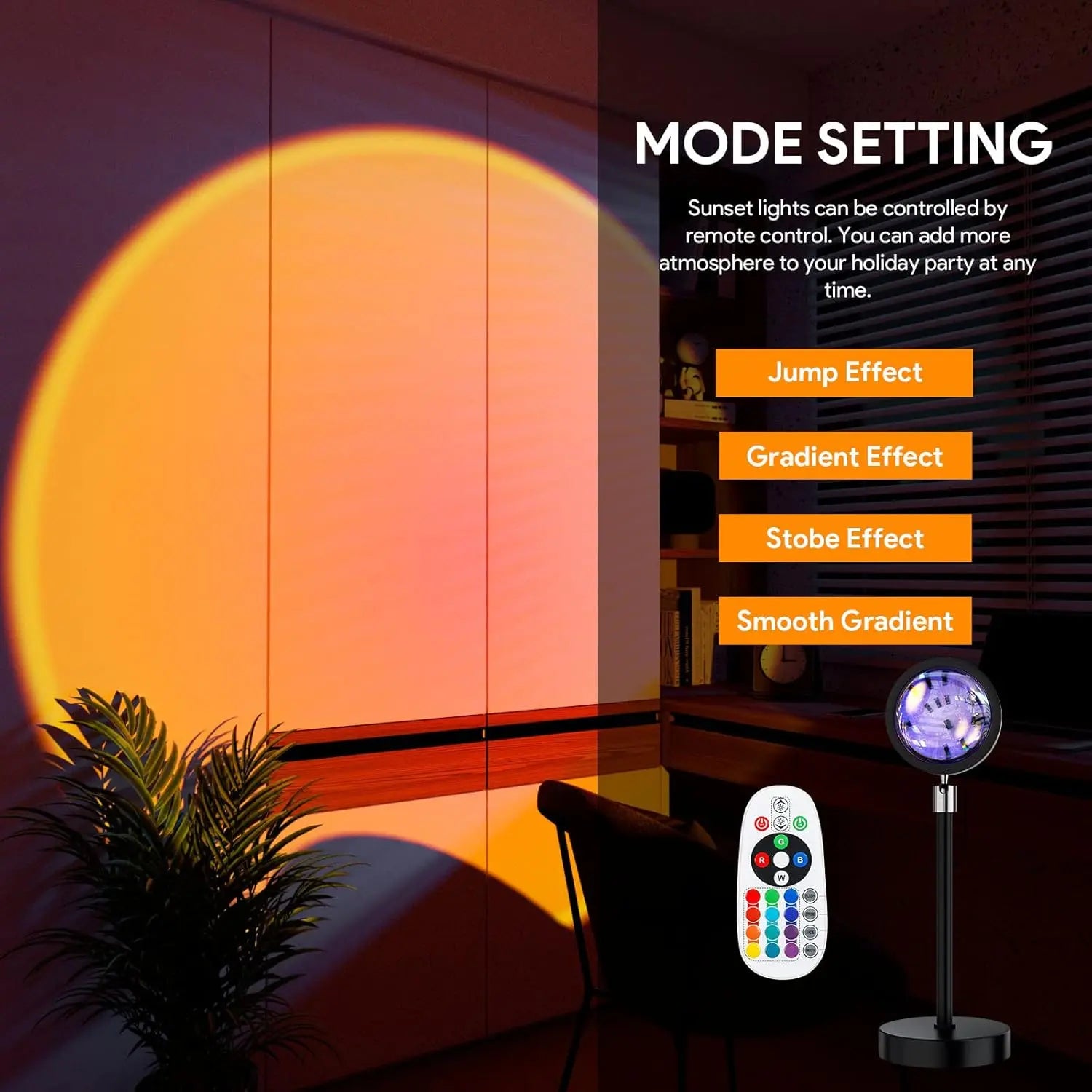 Sunset Lamp, Sunset Projection Lamp with Remote 16 Colors