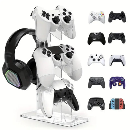 3-Layer Compact Game Controller Stand & Headphone Stand