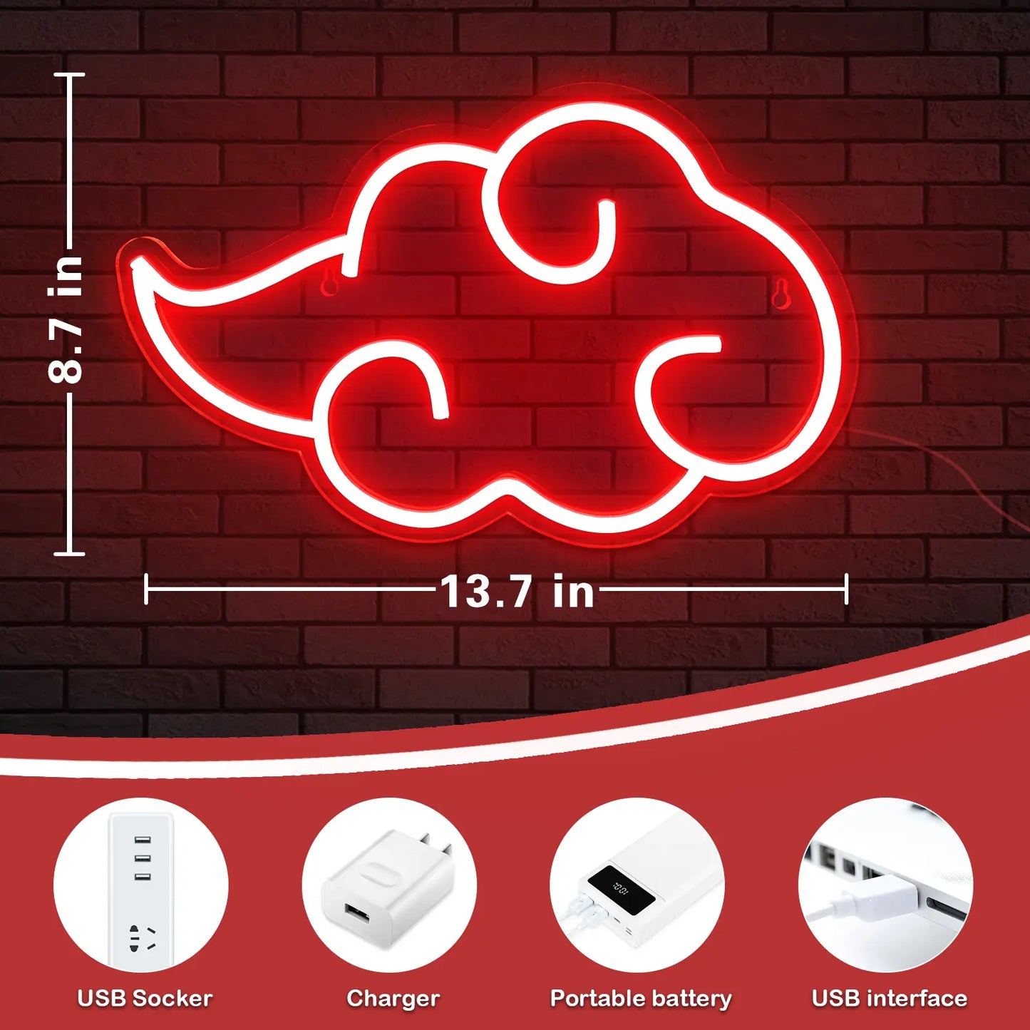 Cloud Anime Neon Sign