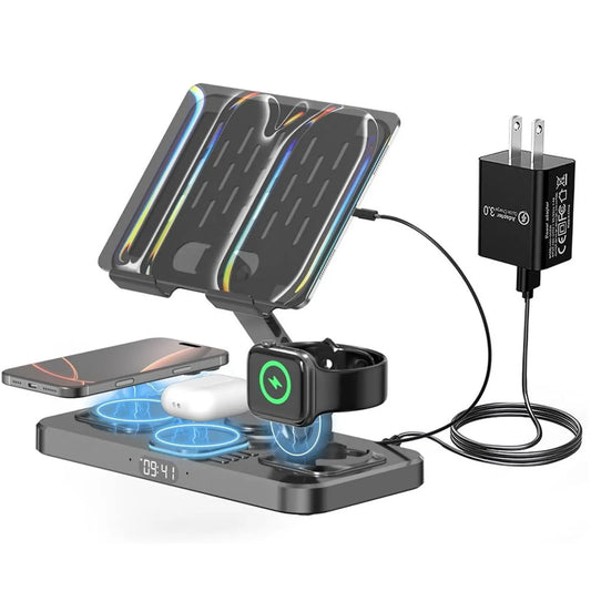 Wireless Charger 6 in 1 Wireless Charging Station for Multiple Devices