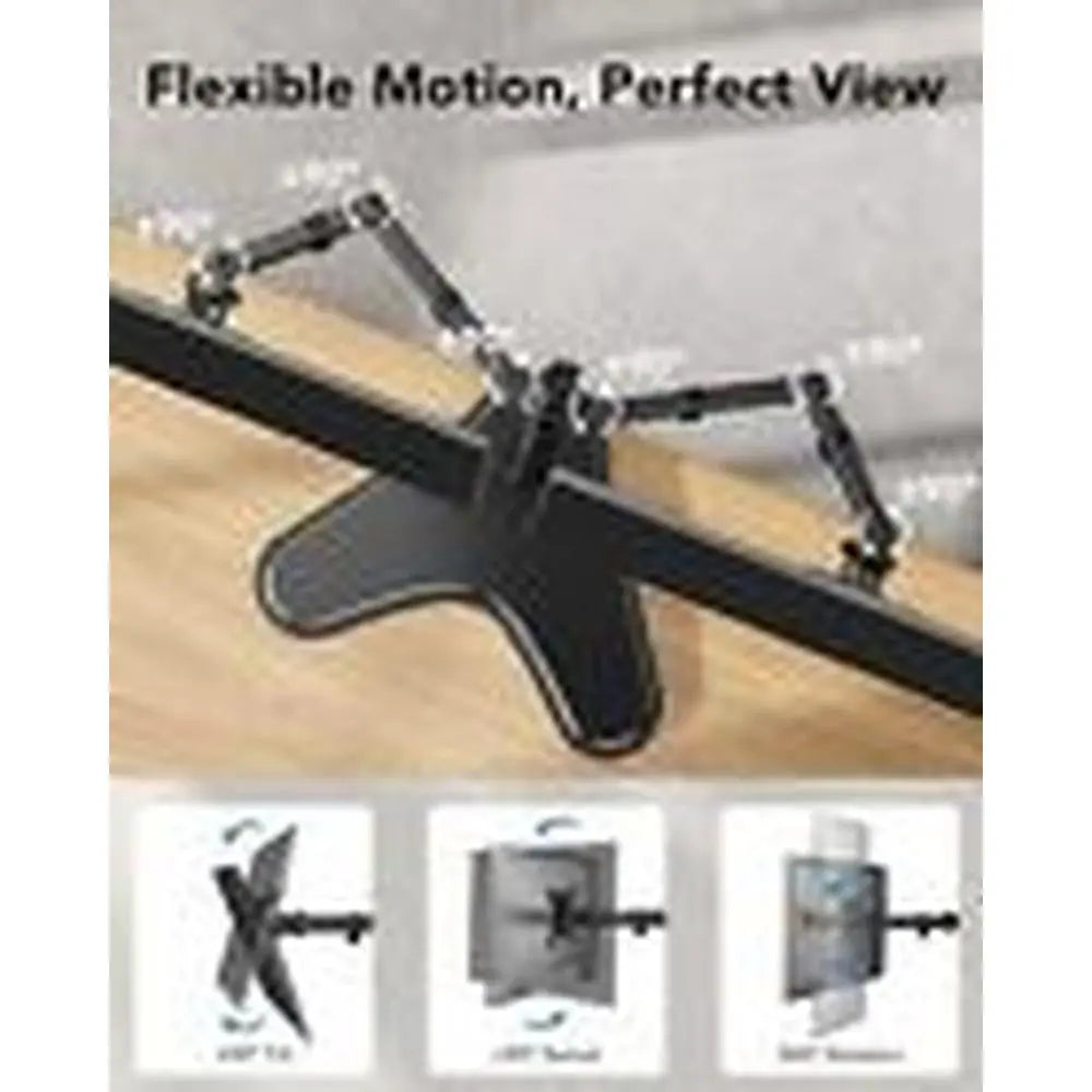 Dual Monitor Stand, Free-Standing Fully Adjustable Dual Monitor Mount Black