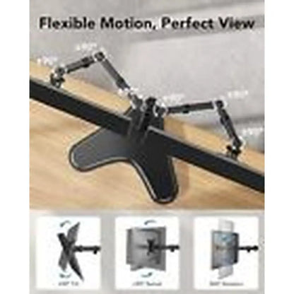 Dual Monitor Stand, Free-Standing Fully Adjustable Dual Monitor Mount Black