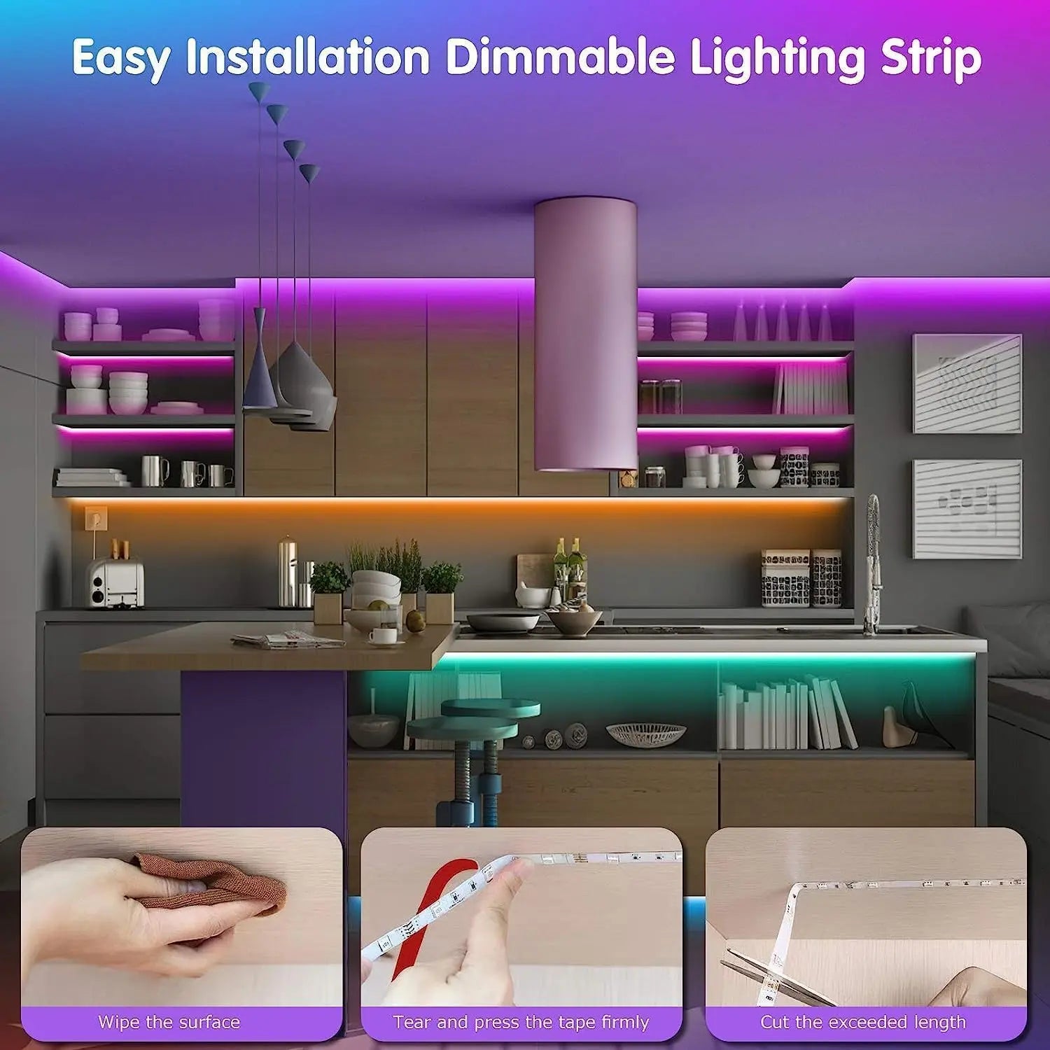 Smart LED Lights, 100Ft Colorsync RGB LED Strip Lights 