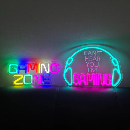 Creative Gaming Zone & Earphone Design Neon Sign