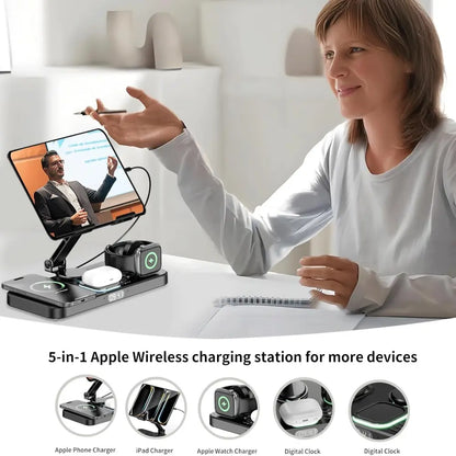 Wireless Charger 6 in 1 Wireless Charging Station for Multiple Devices