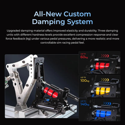 SIMSONN PRO X Ultra Load Cell Hydraulic Sim Racing Pedals - Custom Adjustable Resistance Game Controller for PC, with Haptic Reactor Support (PRO X Ultra P3-H3)