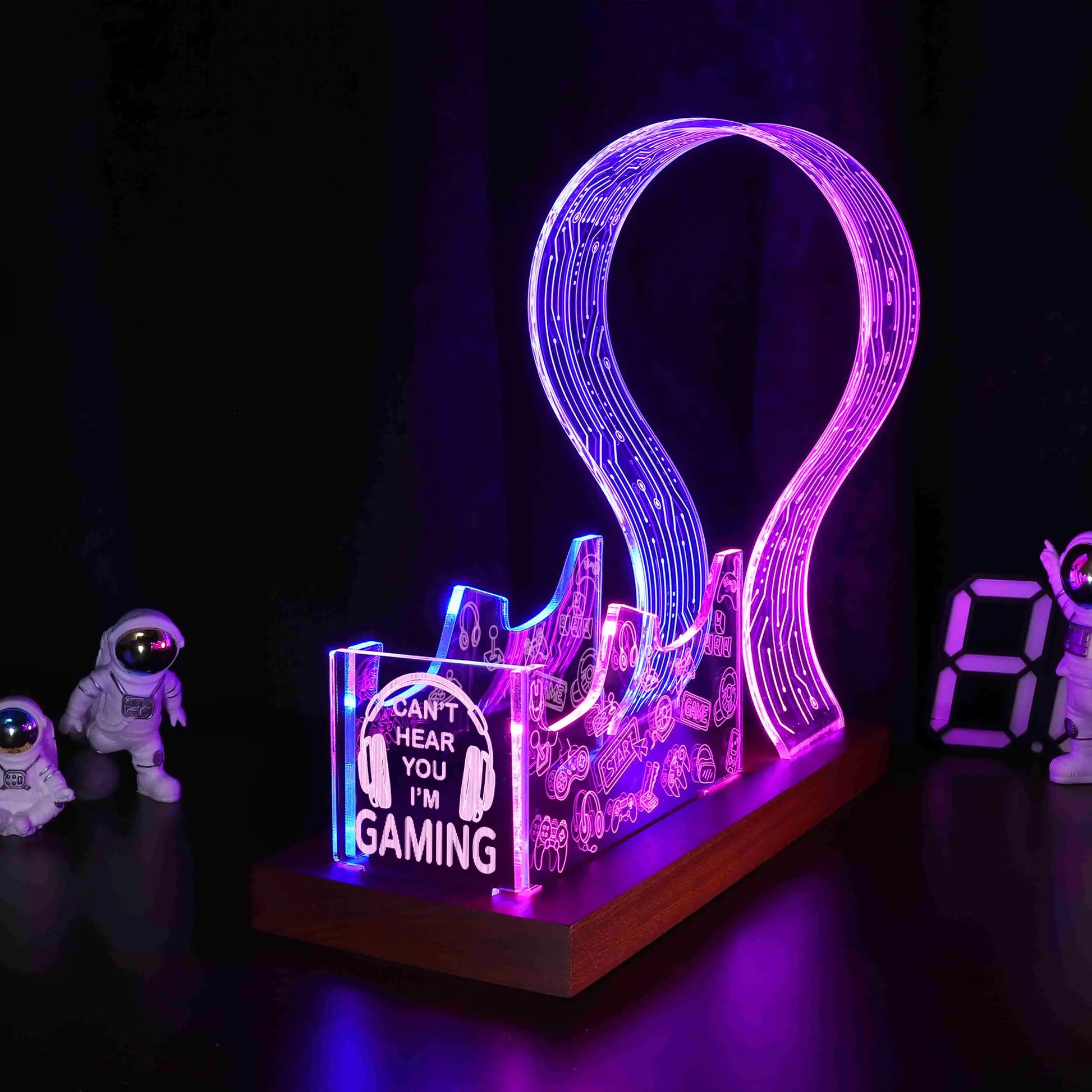 LED Gaming Headphone Stand with Controller Holder