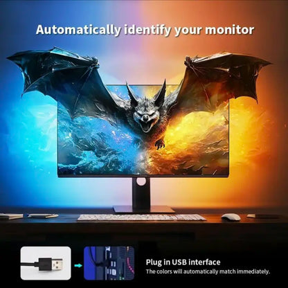 RGBIC LED Gaming Strip 27-Inch LED Strip Light with Smart App Control, Music Sync, USB Powered, Ideal for PC Monitors