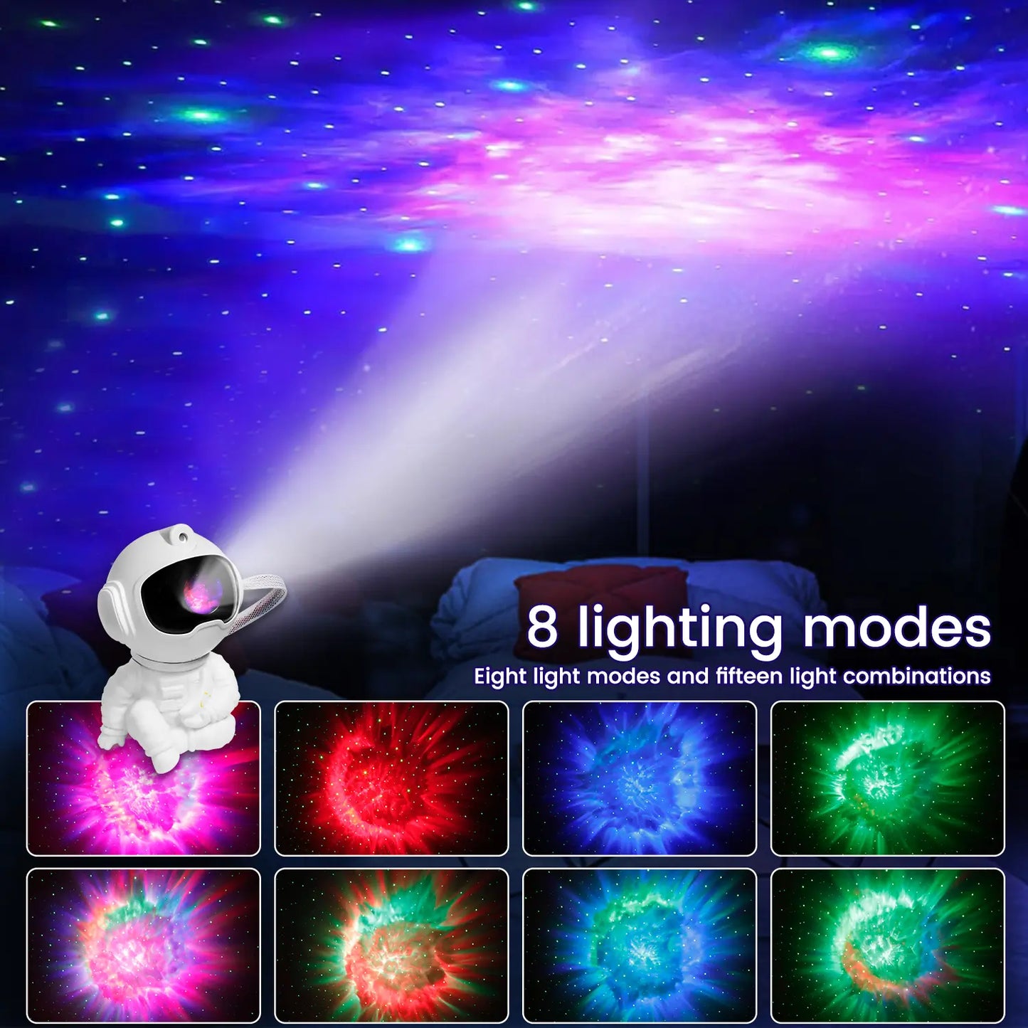 Astronaut Star Projector Galaxy Night Light