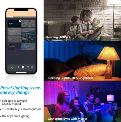 Smart 9W A19 LED Light Bulb - Google Home & Alexa Compatible