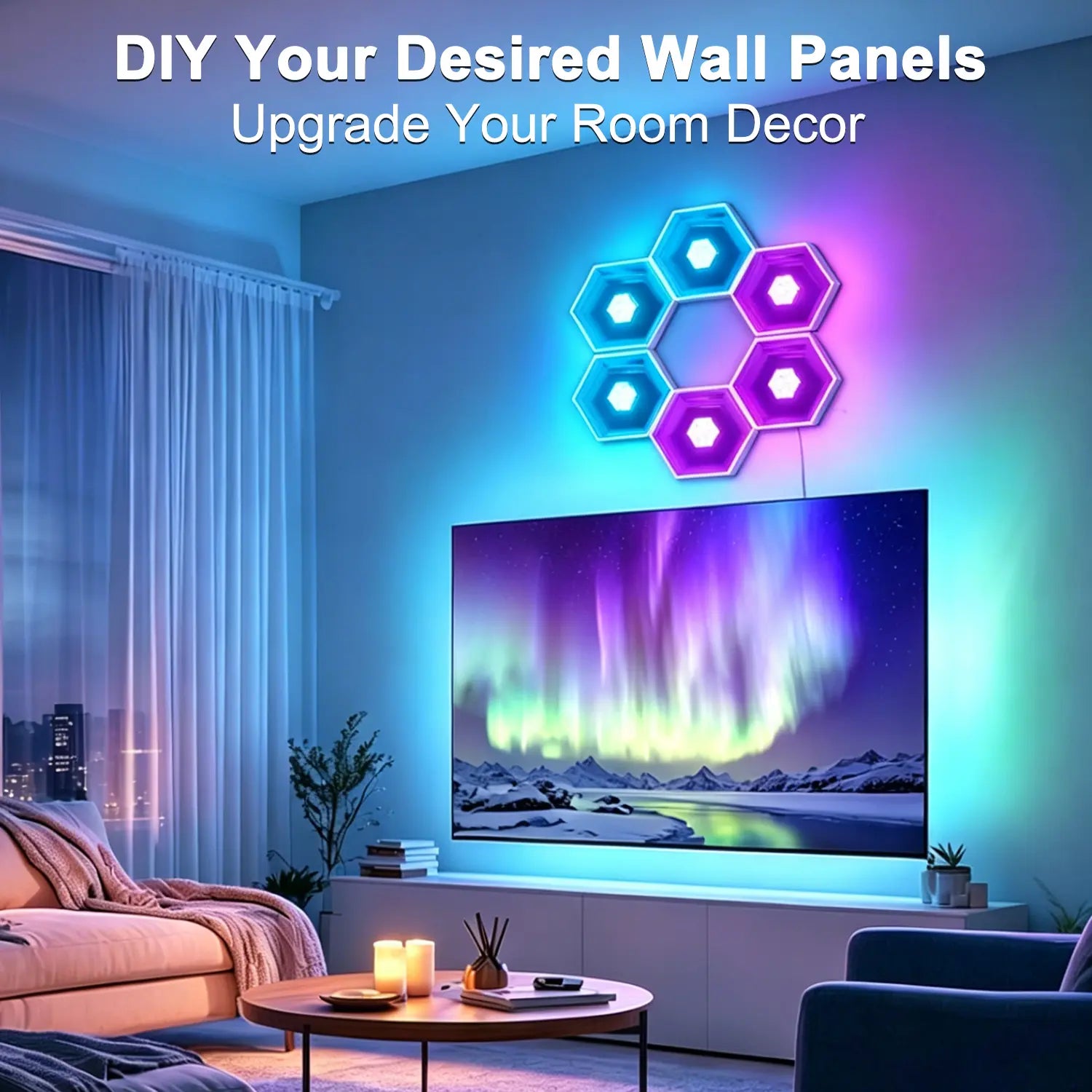 Yocrostar Hexagon LED Wall Lights - Smart app