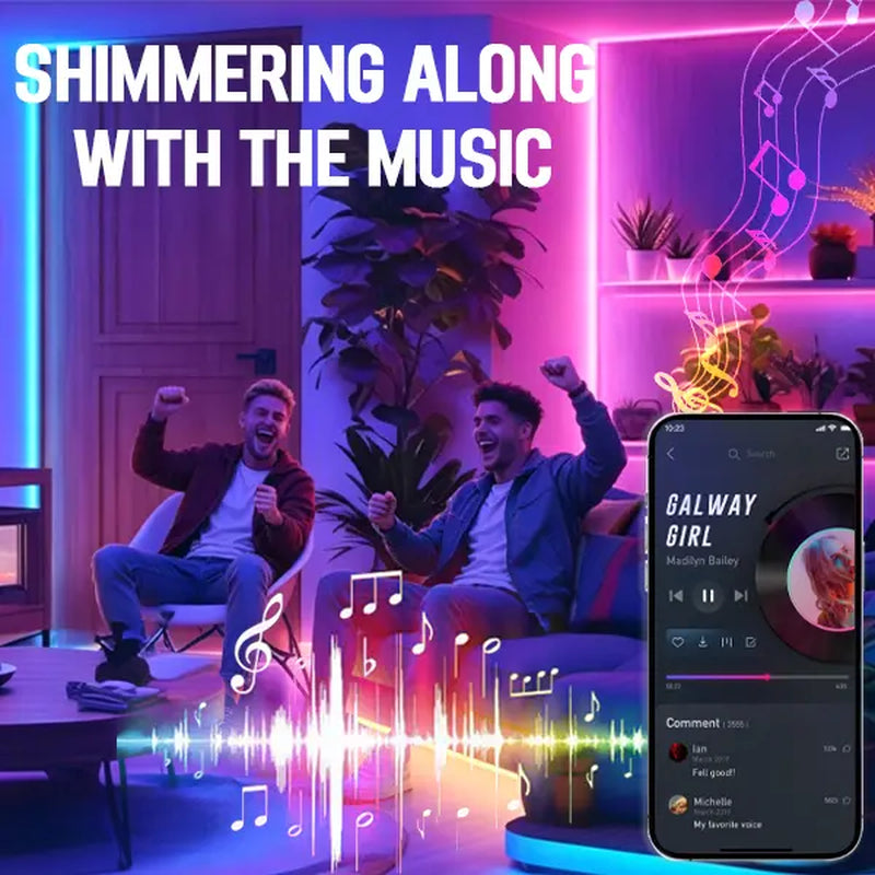 100Ft LED Strip Lights, Bluetooth Smart App
