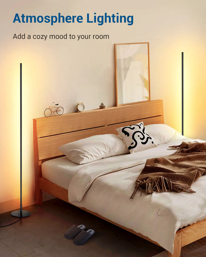 2-Pack 57.5" Minimalist LED Corner Floor Lamp