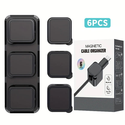 Magnetic Cable Organizer Set, 6 Pieces per Box Efficient Cable Management for Home, Office, Car, Desk and Nightstand
