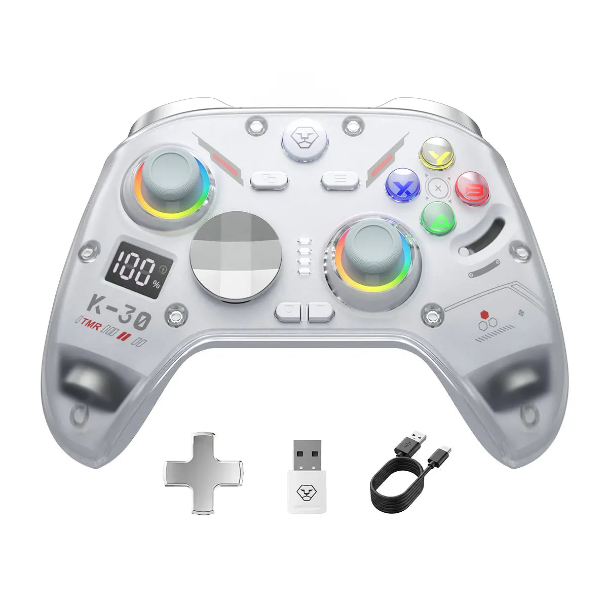 AOLION K30 Wireless Game Controller (Not for Playstation/Xbox) - TMR Anti-Drift Joysticks, Switchable ABXY Layout, Mechanical & Linear Trigger Modes, Dual-Height Thumbsticks, Compatible with Switch, PC, Ipad & Android