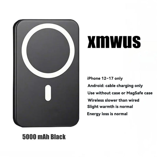 [Dealsforyoudays]5000Mah Magnetic Power Bank for Iphone 12–17 Series, Works Best with Magsafe Case or No Case, Portable Wireless Charger Summerwins